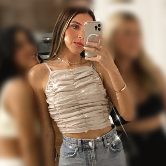 Zara Ruffled Look Crop Top - Picture 2 of 5